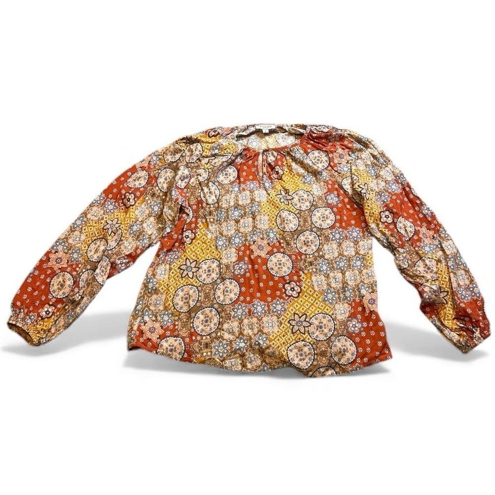 ANDREE BY UNIT Red and Yellow Floral Blouse